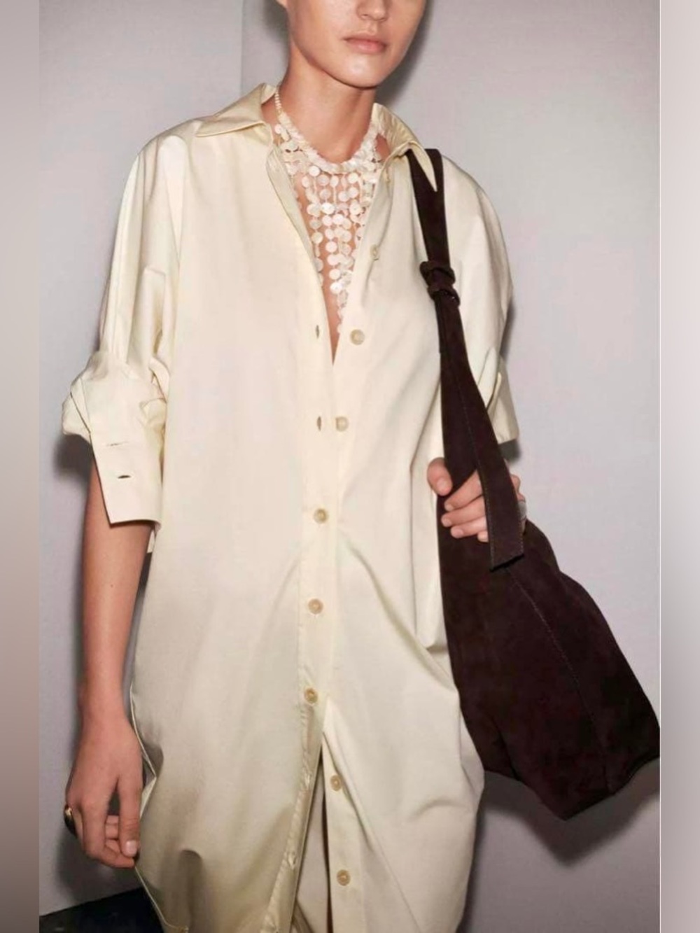ZARA ~ ZW COLLECTION poplin shirt dress - Picture 5 of 17